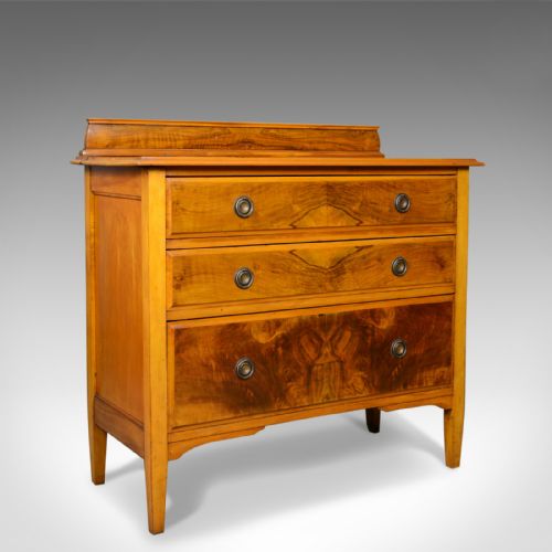 Antique Chest of Drawers, Satin Figured Walnut, English, Victorian, Circa 1900