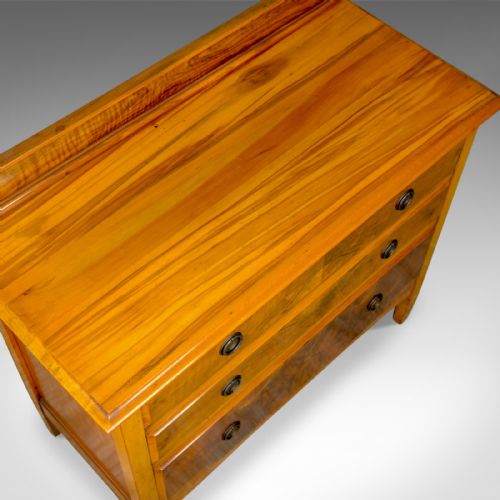 fig 3. Antique Chest of Drawers, Satin Figured Walnut, English, Victorian, Circa 1900