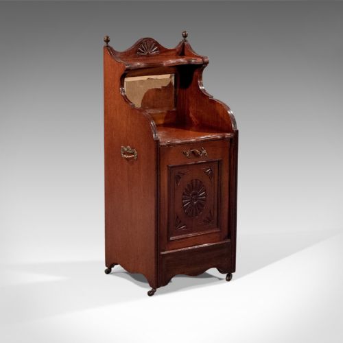 Antique Coal Purdonium, Fire Side Log Bin, English, Edwardian, Walnut Circa 1910