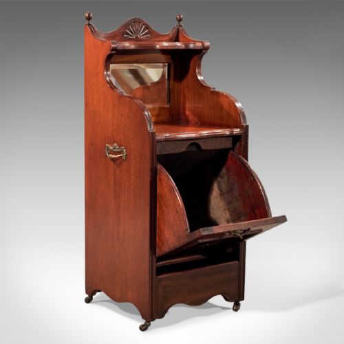 fig 1. Antique Coal Purdonium, Fire Side Log Bin, English, Edwardian, Walnut Circa 1910