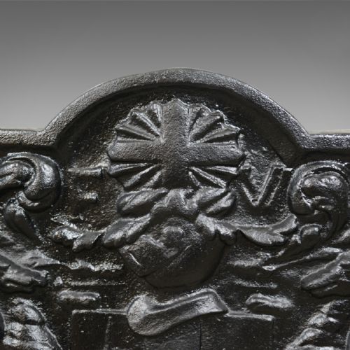 fig 2. Cast Iron Fire Back, Early 20th Century, Coat of Arms, English, Heavy