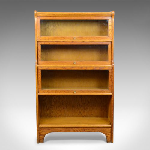 fig 1. Antique Barrister's Bookcase, Four Section, Glazed, Globe Wernicke Taste c.1910