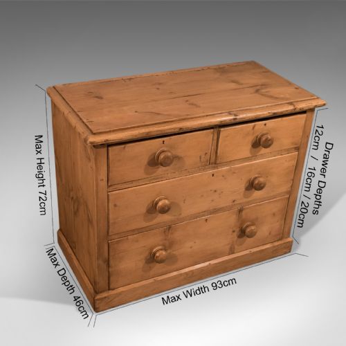 fig 1. Antique Pine Chest of Drawers, English, Victorian, 19th Century, Circa 1890