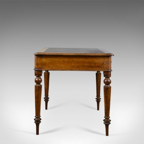 fig 2. Antique Writing Table, Victorian Library, English, Oak, C19th, Circa 1870