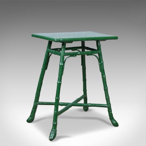 Small, Antique Bamboo Table, Side Occasional, Oriental, Painted, Victorian C1880