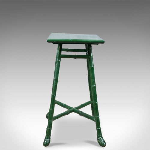 fig 2. Small, Antique Bamboo Table, Side Occasional, Oriental, Painted, Victorian c1880