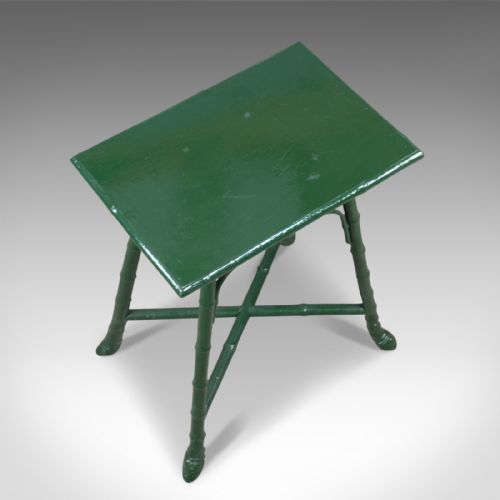 fig 3. Small, Antique Bamboo Table, Side Occasional, Oriental, Painted, Victorian c1880