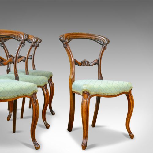 Antique Set of Four Dining Chairs, English, William Iv, Rosewood, Circa 1835
