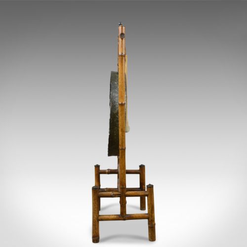fig 1. Large Antique Dinner Gong, Bamboo Frame, Victorian Instrument, Circa 1890