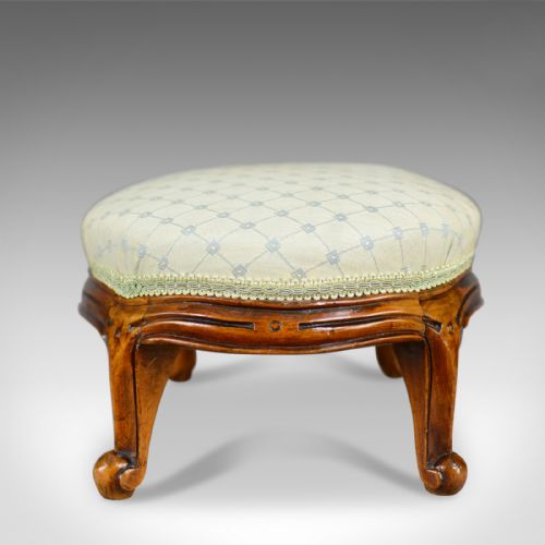 fig 2. Pair of Antique Foot Stools, English, Victorian, Carriage Rests, Walnut, c.1890