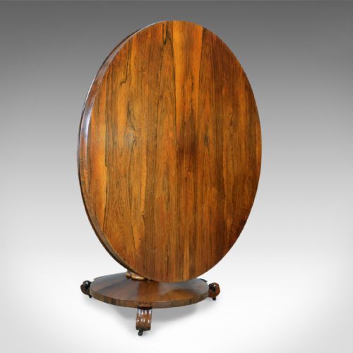 fig 1. William IV, Antique Breakfast Table, English, Rosewood, Tilt Top, Dining, c.1835