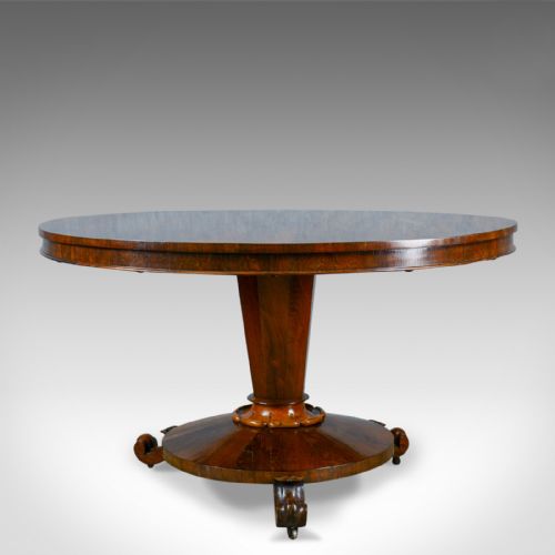 fig 2. William IV, Antique Breakfast Table, English, Rosewood, Tilt Top, Dining, c.1835