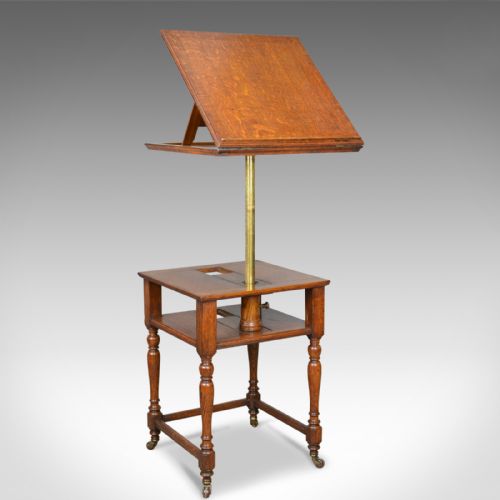 Antique, Metamorphic, Side Table, Lectern, Oak, Library, Reading Circa 1860
