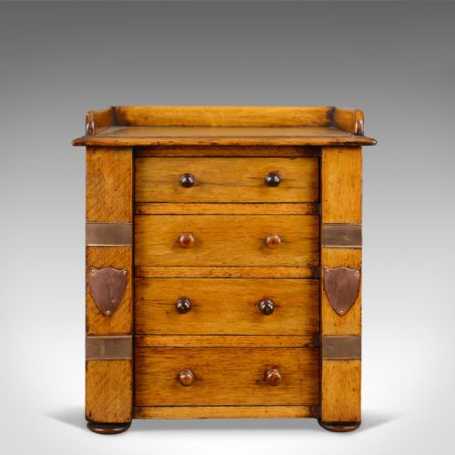 fig 1. Antique Correspondence Cabinet, Scottish, Victorian, Oak, Specimen Chest c.1850
