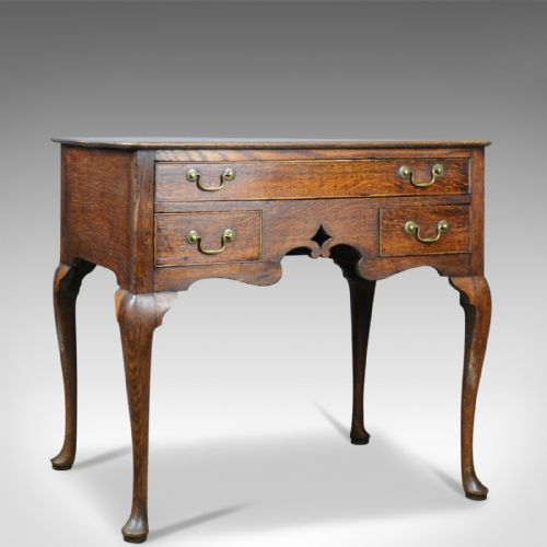 Antique Lowboy, English, Georgian, Oak, Side Table, 18th Century Circa 1780