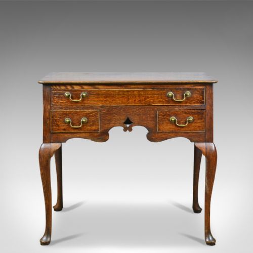 fig 1. Antique Lowboy, English, Georgian, Oak, Side Table, 18th Century Circa 1780