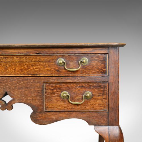 fig 4. Antique Lowboy, English, Georgian, Oak, Side Table, 18th Century Circa 1780