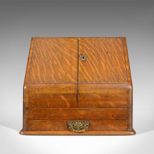 fig 1. Antique Stationery Cabinet, English, Victorian, Oak, Correspondence Chest c.1900