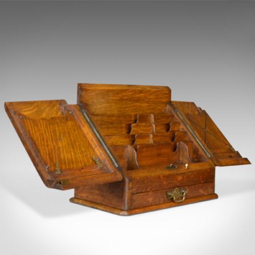 fig 3. Antique Stationery Cabinet, English, Victorian, Oak, Correspondence Chest c.1900