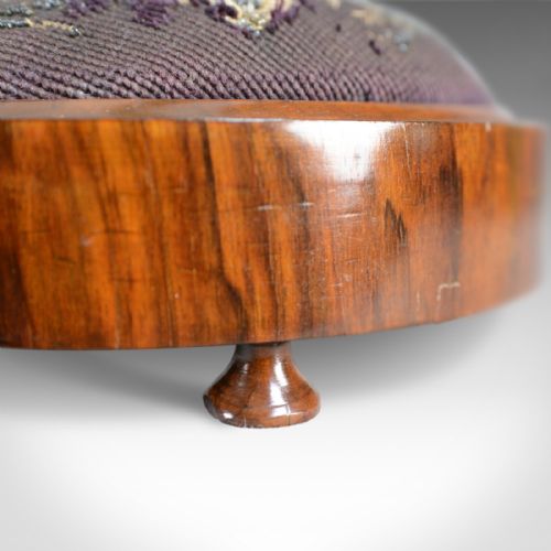 fig 3. Antique Foot Stool, English, Victorian, Beadwork, Carriage Rest, Circa 1870