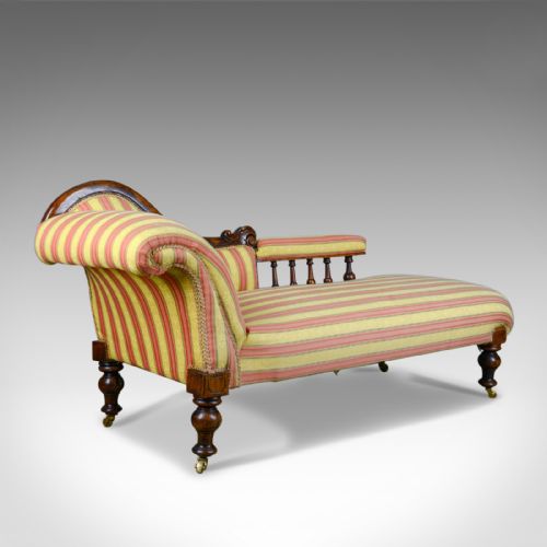fig 2. Antique Chaise Longue, English, Victorian, Scroll-End Day Bed, Mahogany c.1870