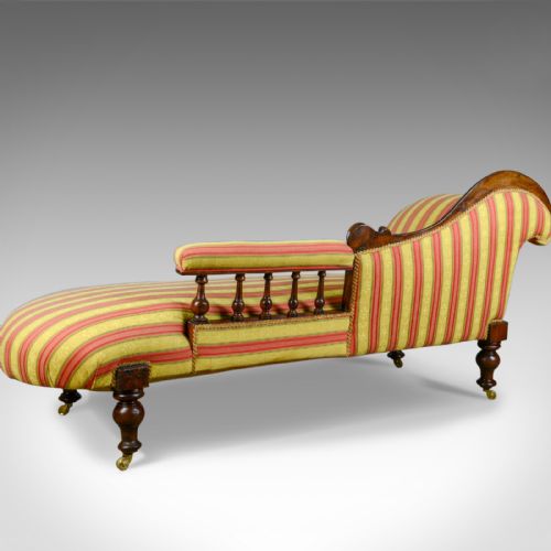 fig 3. Antique Chaise Longue, English, Victorian, Scroll-End Day Bed, Mahogany c.1870
