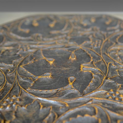 fig 2. Antique Campaign Table, Carved, Asian Teak, Side, Early 20th Century Circa 1900