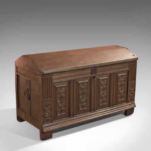 antique chest 17th century ships trunk english oak coffer circa 1700 - CATEGORY: ANTIQUE CHESTS - DATED 18TH CENTURY