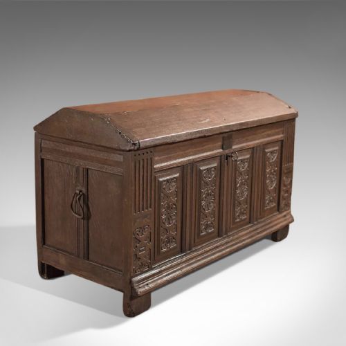 ANTIQUE CHEST 17TH CENTURY SHIPS TRUNK ENGLISH OAK COFFER CIRCA 1700 - ADDITIONAL PHOTO 4