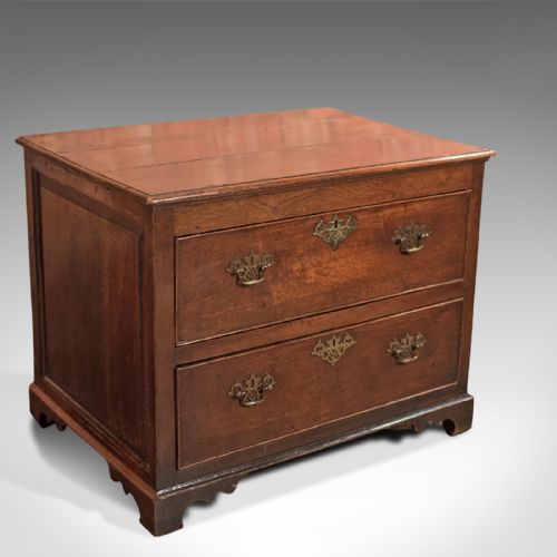 Antique Chest of Drawers, Georgian Squat Tallboy, English Oak, Circa 1750