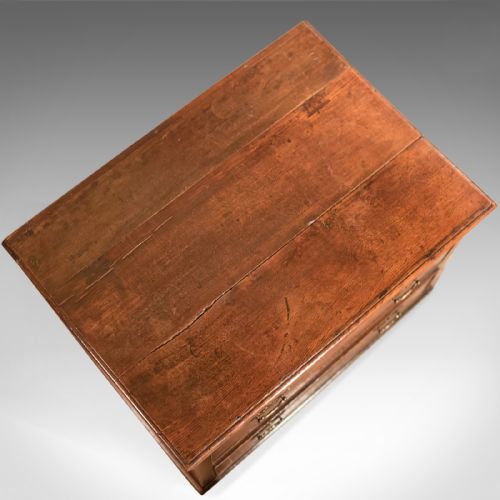 fig 1. Antique Chest of Drawers, Georgian Squat Tallboy, English Oak, Circa 1750