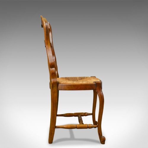 fig 2. Set of Six Antique Kitchen Chairs, French Country Dining, Circa 1910