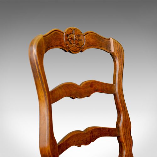 fig 3. Set of Six Antique Kitchen Chairs, French Country Dining, Circa 1910