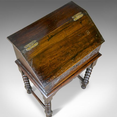 fig 4. Antique Bible Box on Stand, William & Mary, Oak, Writing, Circa 1690 and Later