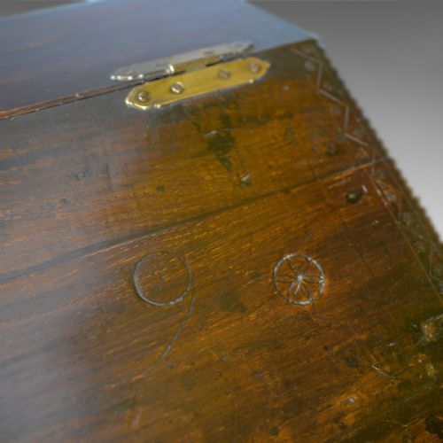 fig 5. Antique Bible Box on Stand, William & Mary, Oak, Writing, Circa 1690 and Later
