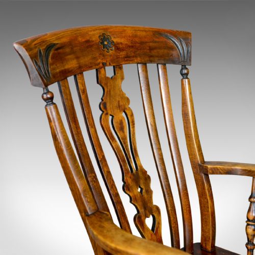 fig 4. Antique Elbow Chair, Edwardian, Country Kitchen, Windsor Armchair, Circa 1910