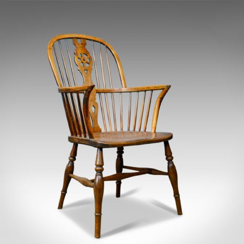 Antique Windsor Armchair, English, Victorian, Country Kitchen, Stick Circa 1900