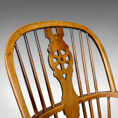 fig 3. Antique Windsor Armchair, English, Victorian, Country Kitchen, Stick Circa 1900