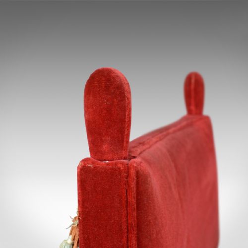 fig 3. Large Antique Armchair, Italian, X Frame Chair, Red Velvet, C17th Revival C.1900