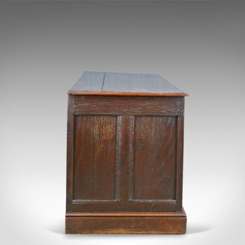 fig 3. Antique Coffer, English, Oak, Joined Chest, Three Panel Trunk, c.1700 and Later