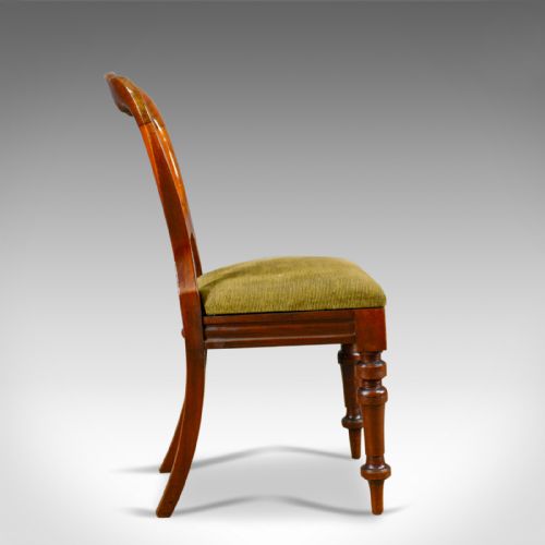 fig 2. Long Set of 12 Antique Dining Chairs, English, Victorian, Balloon Back, c.1850