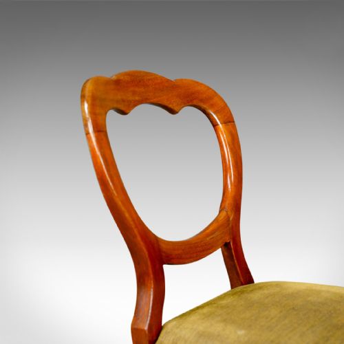fig 4. Long Set of 12 Antique Dining Chairs, English, Victorian, Balloon Back, c.1850