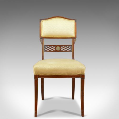 fig 1. Set of Six, Antique, Dining Chairs, English, Regency, Mahogany, Circa 1820