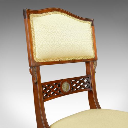 fig 3. Set of Six, Antique, Dining Chairs, English, Regency, Mahogany, Circa 1820