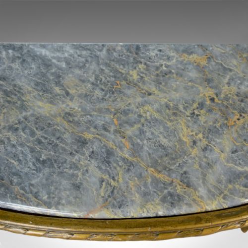 fig 3. French Antique Console Table, Giltwood, Marble, Classical Revival, Pier, C.1900