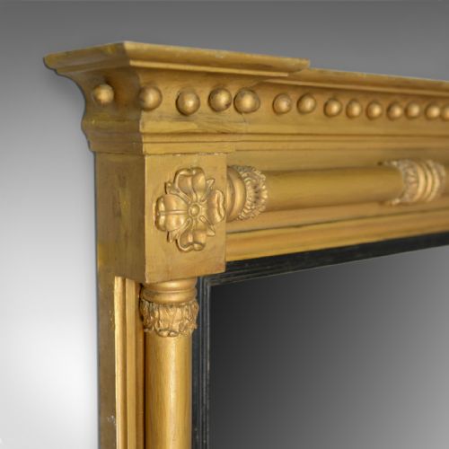fig 3. Antique Overmantel Mirror, English, Georgian, Giltwood Gesso, Wall, Circa 1800