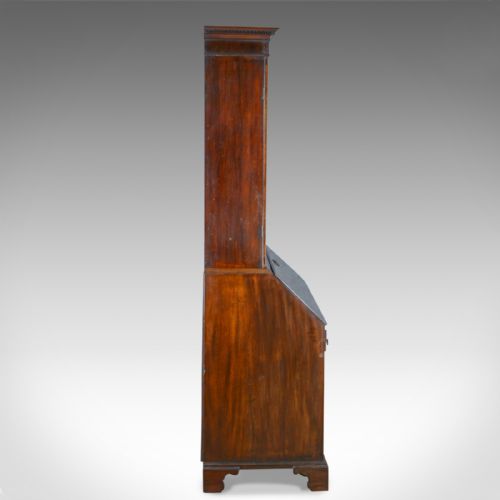 fig 4. Antique Bureau Bookcase, English, Georgian Mahogany, Circa 1800
