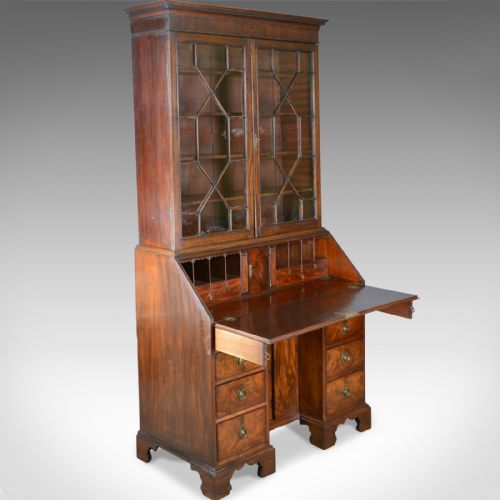 fig 6. Antique Bureau Bookcase, English, Georgian Mahogany, Circa 1800