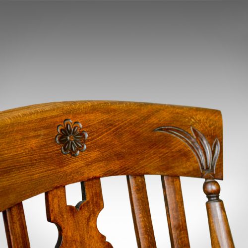 fig 4. Antique Rocking Chair, Edwardian, Country Kitchen, Windsor Elbow Chair C.1910