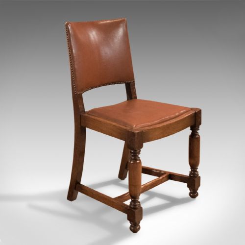 fig 1. Set of Four, Antique, Dining Chairs, Edwardian, Oak, C17th Gothic Taste, c.1910